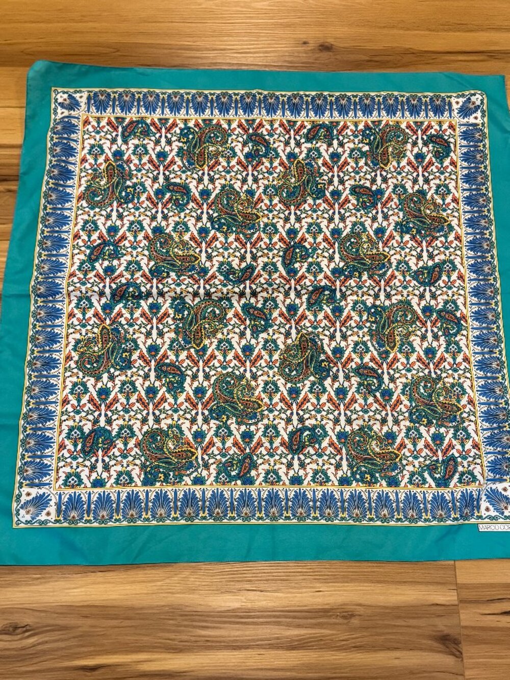 Marco Corsari Scarf Vibrant Multicolor Paisley Square Scarf Vintage Designer